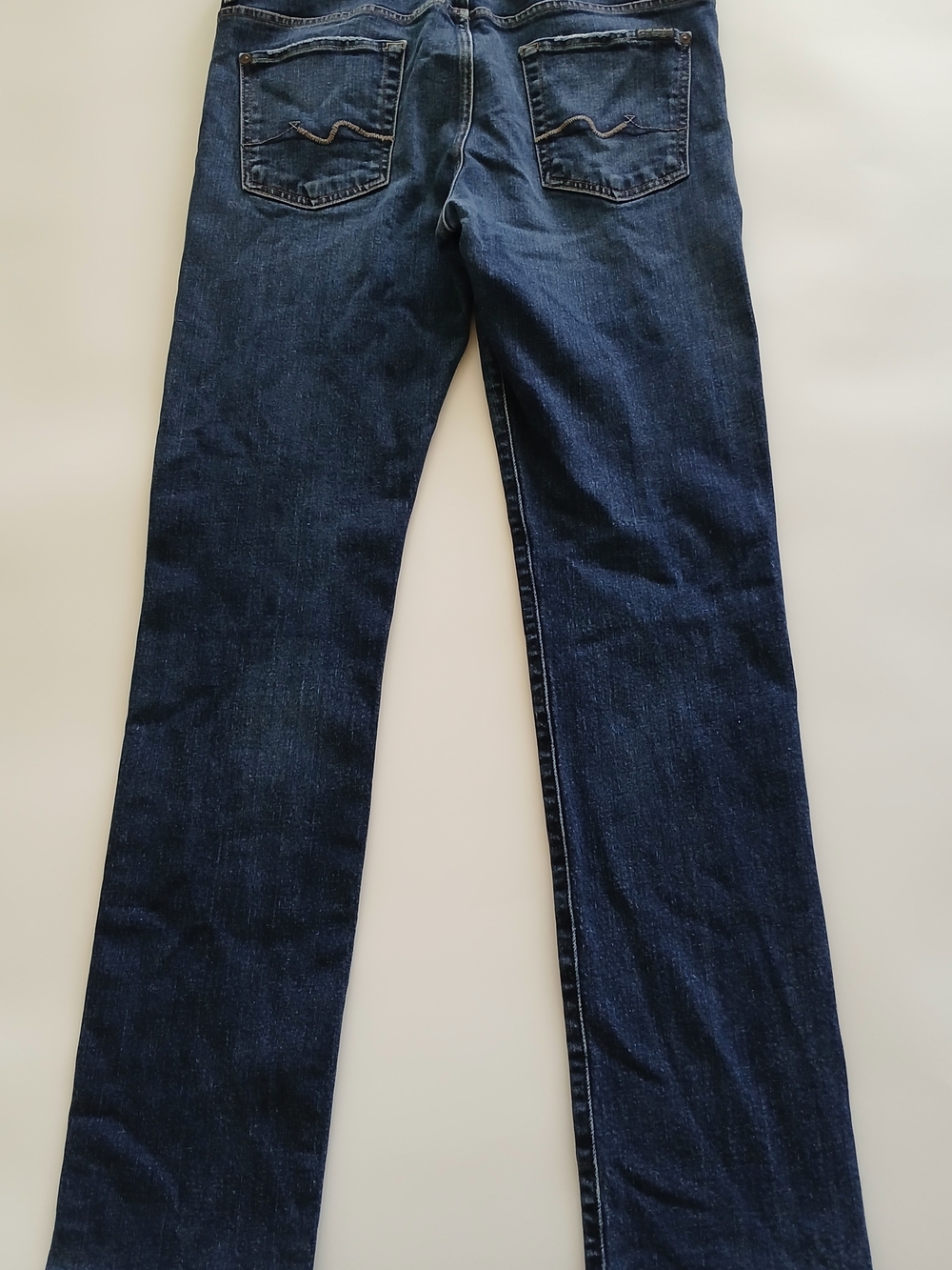 7 For All Mankind Distressed Deep Indigo Jeans Size 34 - Picture 12 of 13